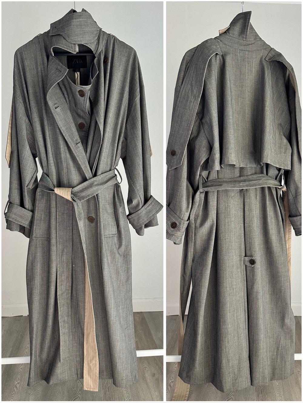 Zara limited edition wool blend trench coat